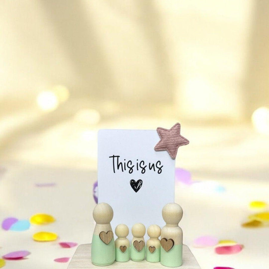 Wooden Peg Family “This Is Us” - Twinkle and Giraffe Designs