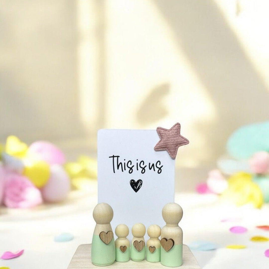 Wooden Peg Family “This Is Us” - Twinkle and Giraffe Designs