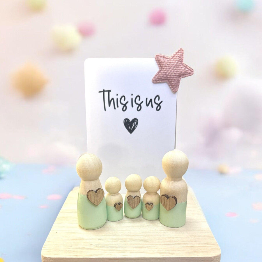 Wooden Peg Family “This Is Us” - Twinkle and Giraffe Designs