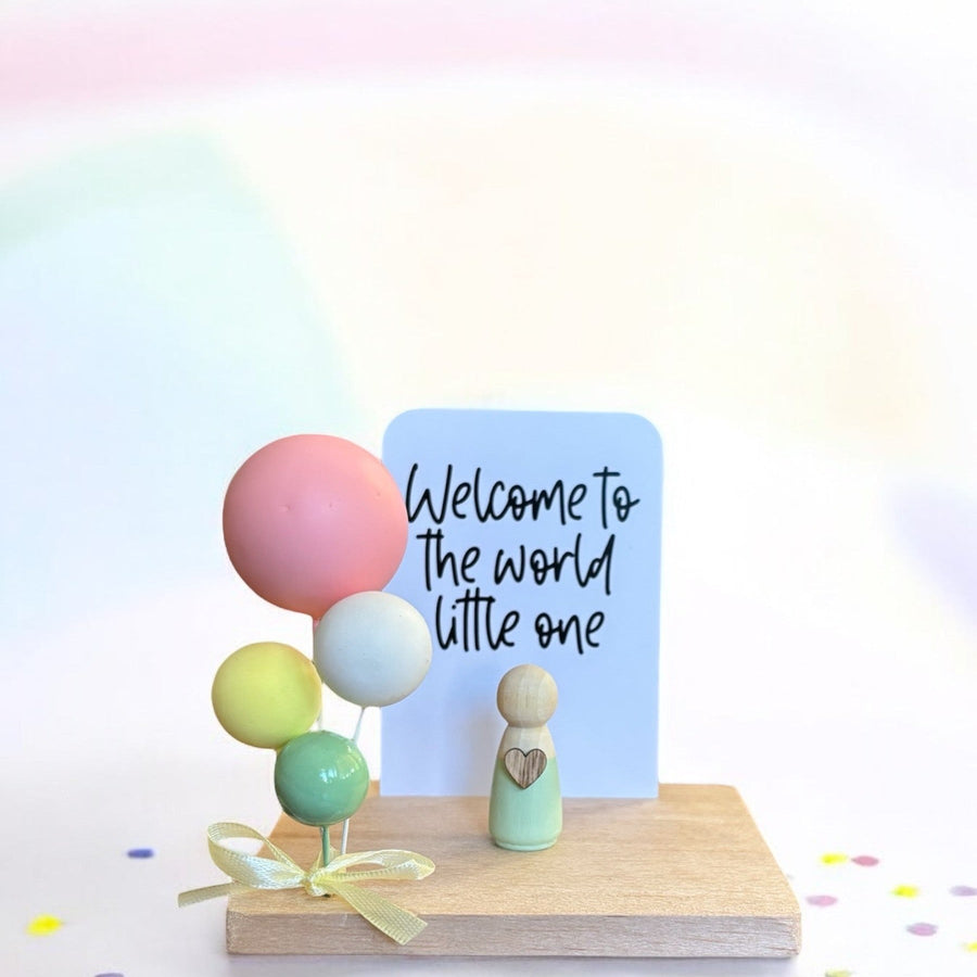 Wooden Peg Family “Welcome to the World Little One” - Twinkle and Giraffe Designs