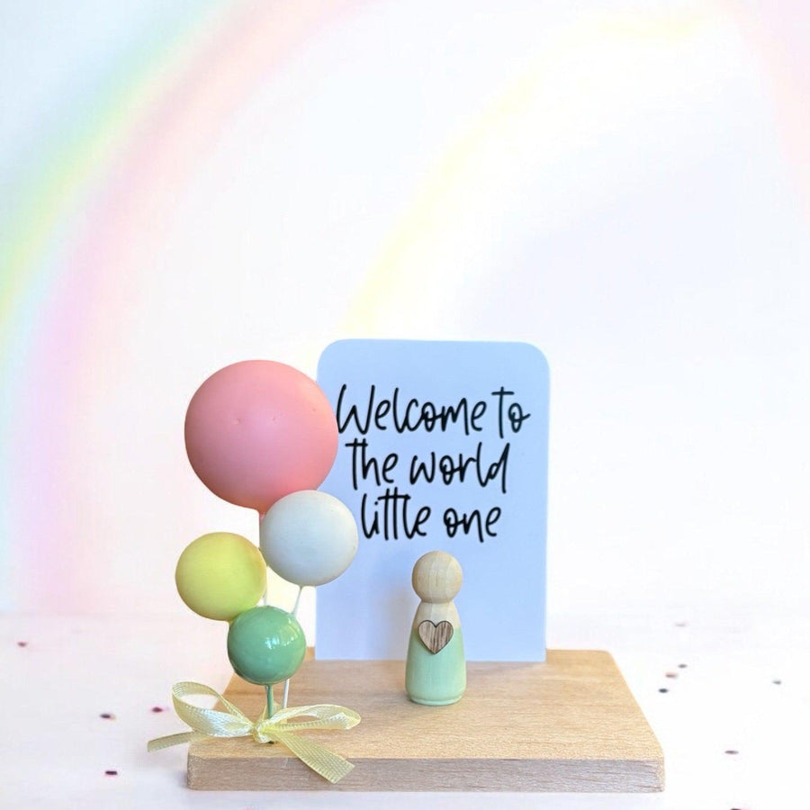 Wooden Peg Family “Welcome to the World Little One” - Twinkle and Giraffe Designs