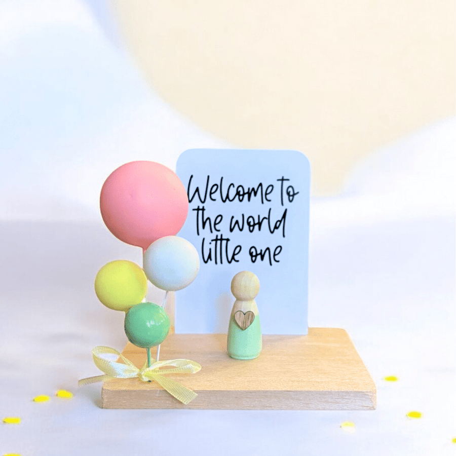 Wooden Peg Family “Welcome to the World Little One” - Twinkle and Giraffe Designs