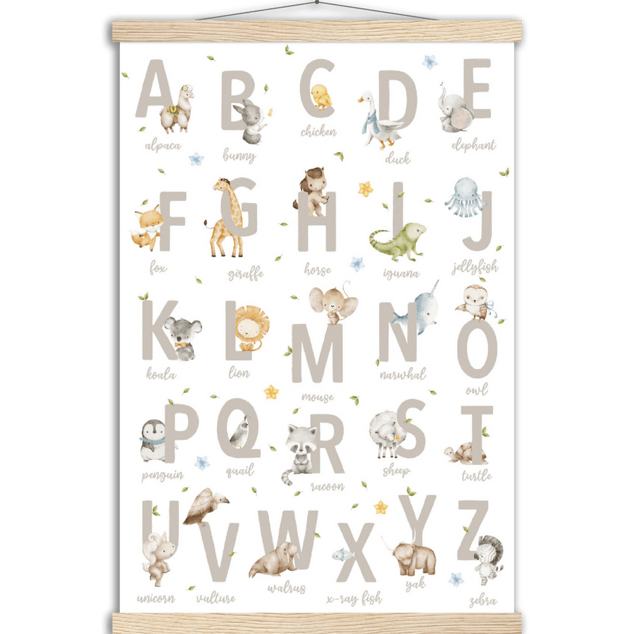 Alphabet Premium Matte Paper Poster with Hanger - Twinkle and Giraffe Designs