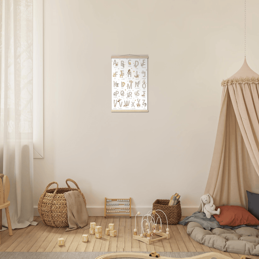 Alphabet Premium Matte Paper Poster with Hanger - Twinkle and Giraffe Designs