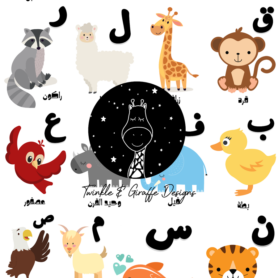 Arabic Alphabet Cards - Twinkle and Giraffe Designs