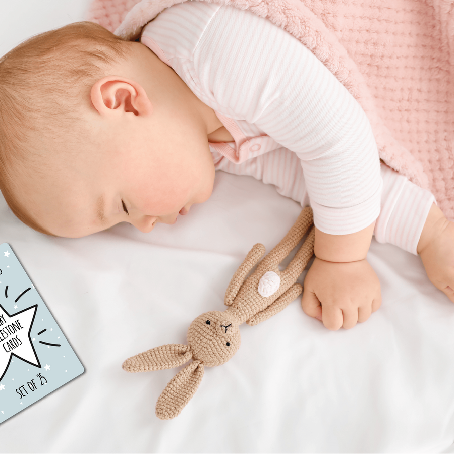 Blue Twinkle Stars Baby Milestone Cards - Set of 25 - Twinkle and Giraffe Designs