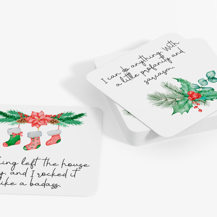 Christmas Mini Sweary Affirmation Cards - Twinkle and Giraffe Designs
