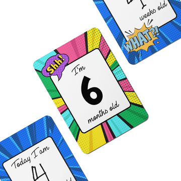 Comic Baby Milestone Cards - Set of 25 - Twinkle and Giraffe Designs
