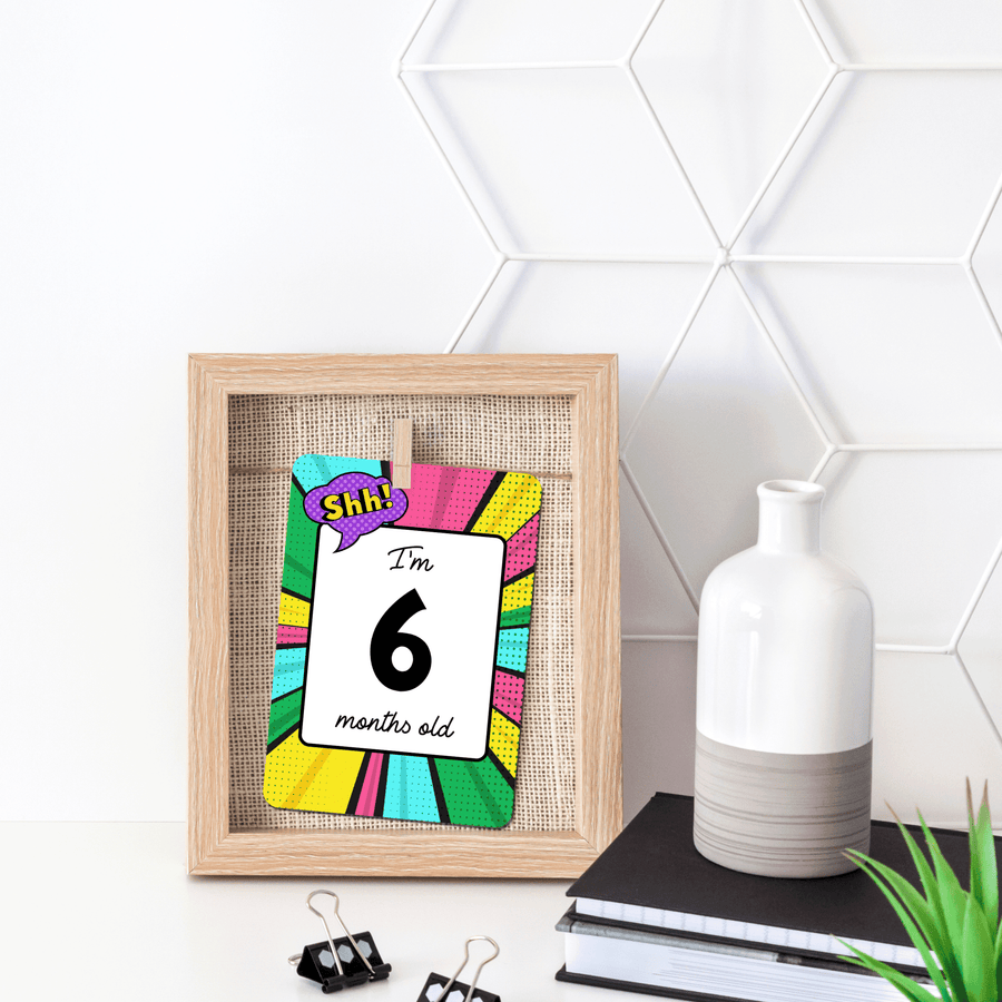 Comic Baby Milestone Cards - Set of 25 - Twinkle and Giraffe Designs