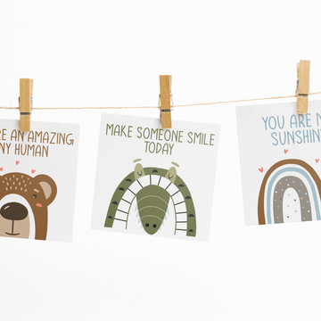 Cute Animal Rainbow Lunchbox Notes - Twinkle and Giraffe Designs