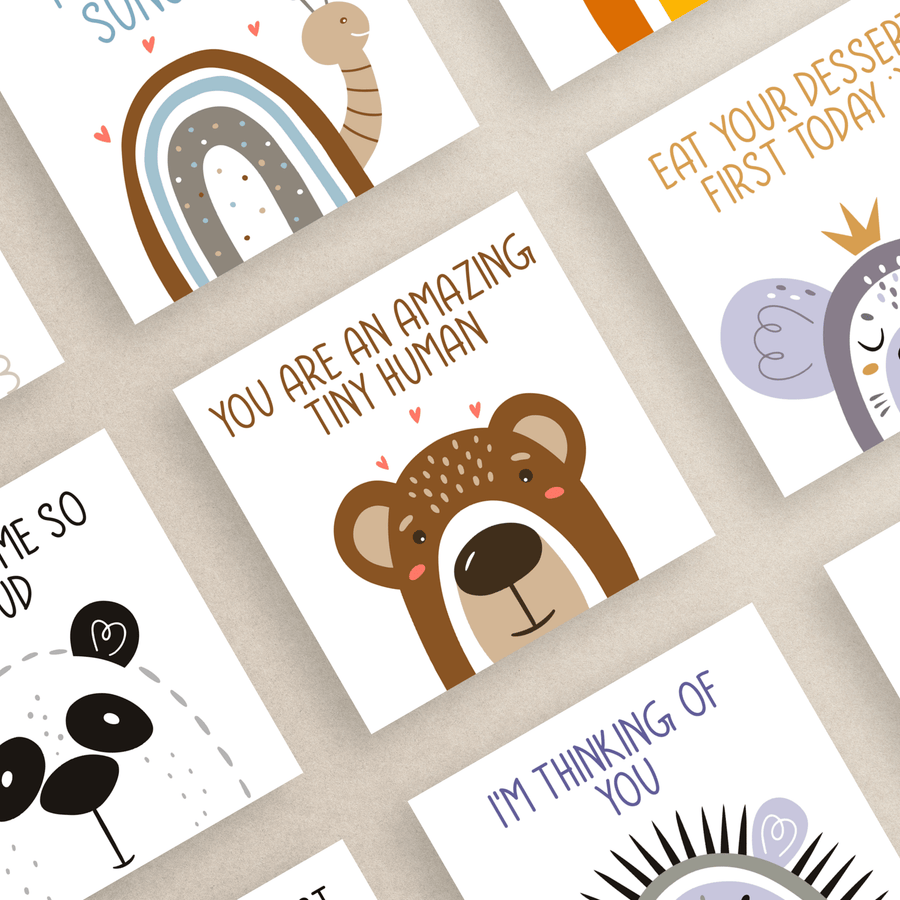 Cute Animal Rainbow Lunchbox Notes - Twinkle and Giraffe Designs