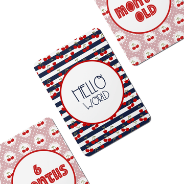 Cute as a Cherry Baby Milestone Cards - Set of 25 - Twinkle and Giraffe Designs