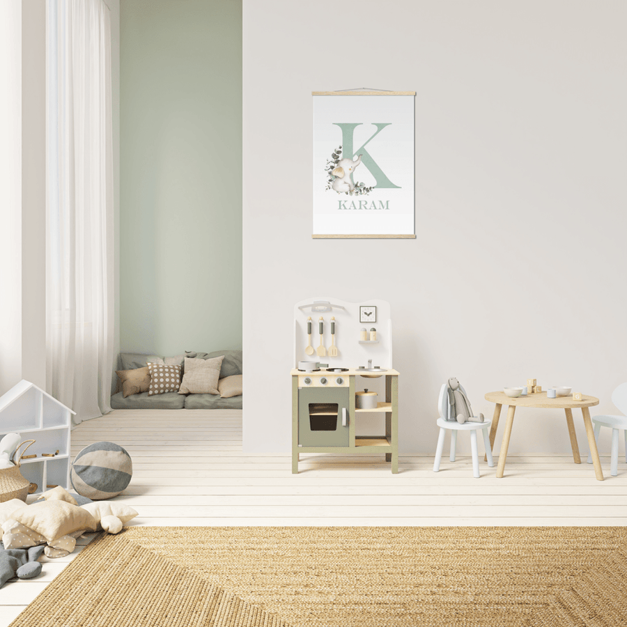 Cute Elephant Alphabet Letter Poster & Hanger - Twinkle and Giraffe Designs