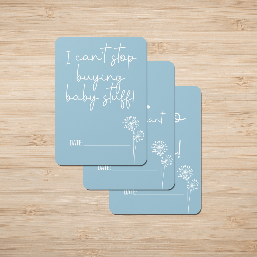 Dandelion in Blue Pregnancy Milestone Cards - Set of 30 - Twinkle and Giraffe Designs