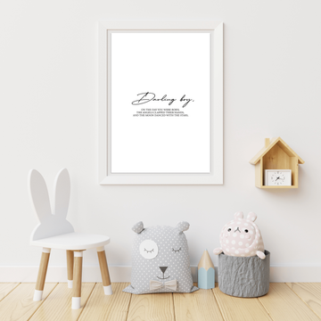 Darling Boy Poster Print - Twinkle and Giraffe Designs
