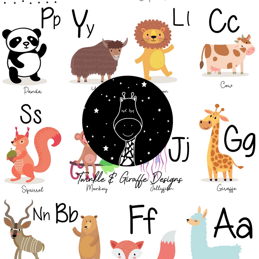 English Alphabet Cards - Twinkle and Giraffe Designs
