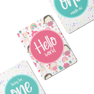 Fairies and Unicorns Baby Milestone Cards - Set of 25 - Twinkle and Giraffe Designs