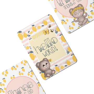 Lemon Bear Baby Milestone Cards - Set of 25 - Twinkle and Giraffe Designs