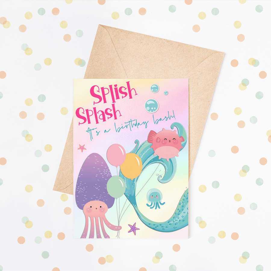 Mermaid Birthday Invitation, Birthday Party Invite, Editable Printable Invite - Twinkle and Giraffe Designs