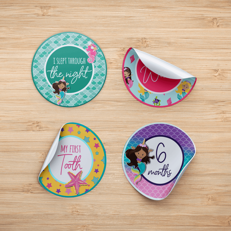 Mermaid Milestone Stickers - Twinkle and Giraffe Designs