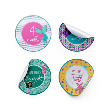 Mermaid Milestone Stickers - Twinkle and Giraffe Designs