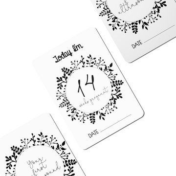 Minimalist Black and White Pregnancy Milestone Cards - Set of 30 - Twinkle and Giraffe Designs