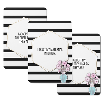 Motherhood B&W Affirmation Cards - Set of 30 - Twinkle and Giraffe Designs