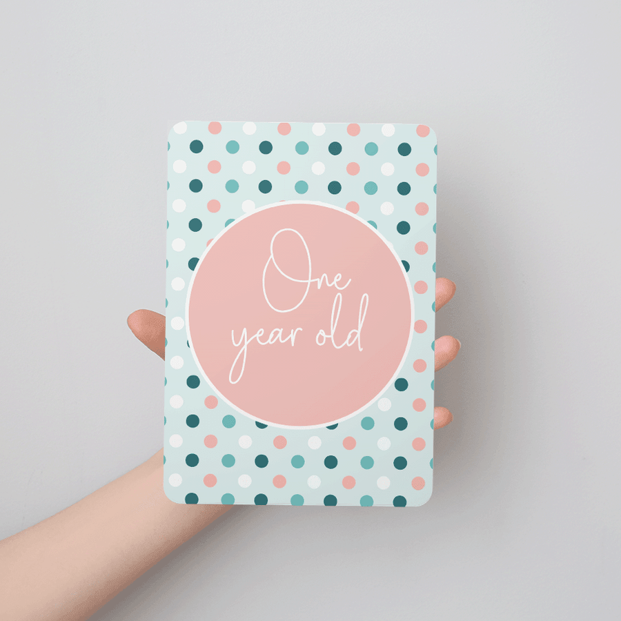 Pastel Flowers Baby Milestone Cards - Set of 25 - Twinkle and Giraffe Designs