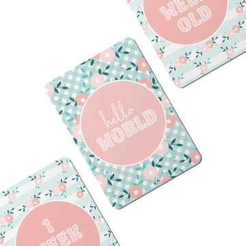 Pastel Flowers Baby Milestone Cards - Set of 25 - Twinkle and Giraffe Designs