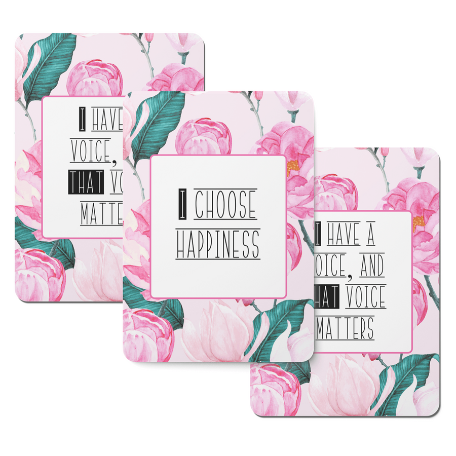 Pink Peonies Affirmation Cards - Set of 20 - Twinkle and Giraffe Designs