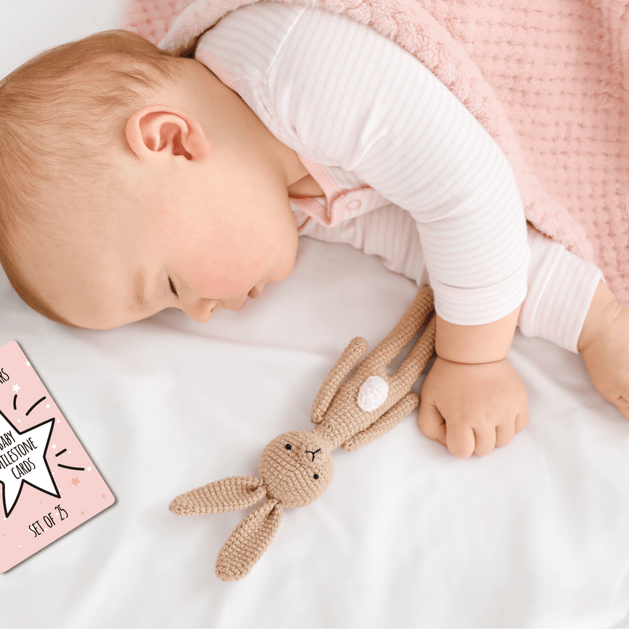 Pink Twinkle Stars Baby Milestone Cards - Set of 25 - Twinkle and Giraffe Designs