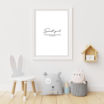 Sweet Girl Poster Print - Twinkle and Giraffe Designs