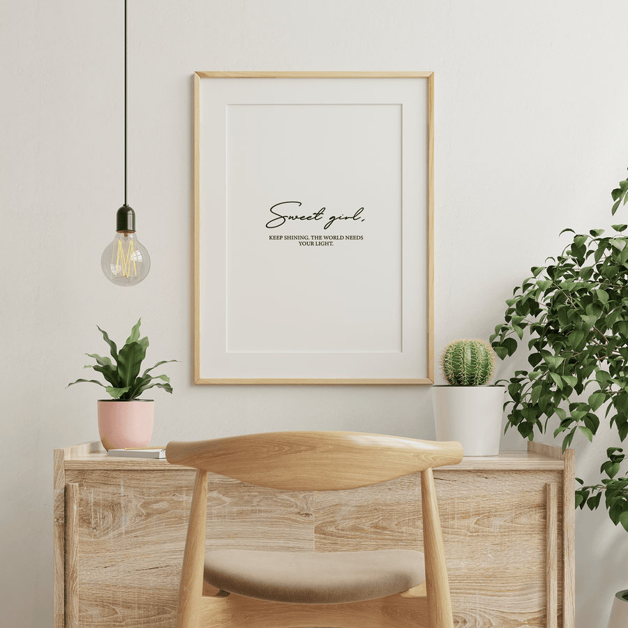 Sweet Girl Poster Print - Twinkle and Giraffe Designs