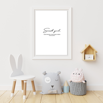 Sweet Girl Poster Print - Twinkle and Giraffe Designs