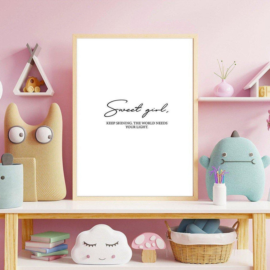 Sweet Girl Poster Print - Twinkle and Giraffe Designs
