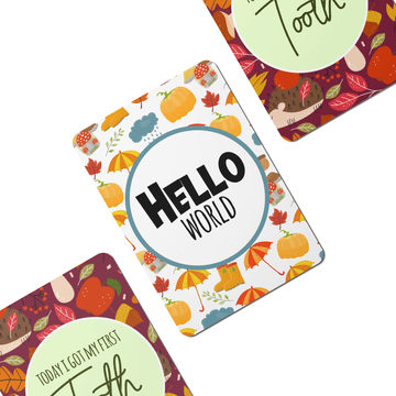 Twinkle Autumn Baby Milestone Cards - Set of 25 - Twinkle and Giraffe Designs