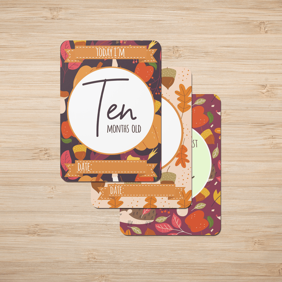 Twinkle Autumn Baby Milestone Cards - Set of 25 - Twinkle and Giraffe Designs