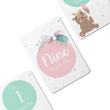 Twinkle Bear Baby Milestone Cards - Set of 25 - Twinkle and Giraffe Designs