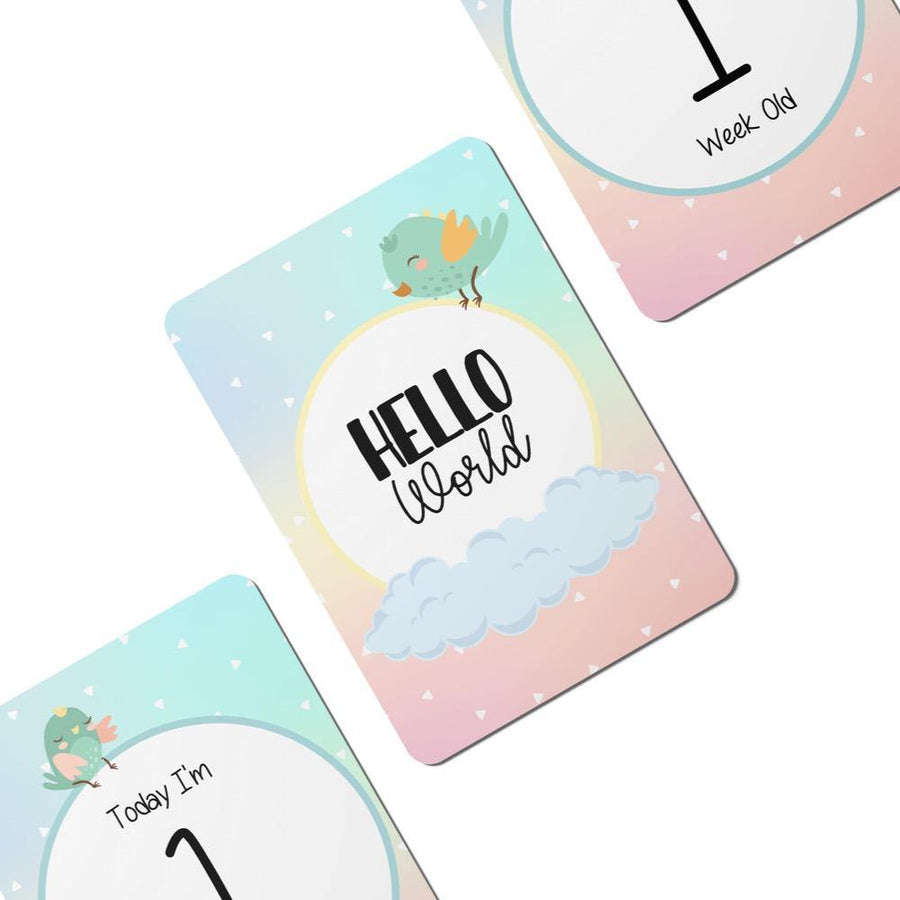 Twinkle Birds Baby Milestone Cards - Set of 25 - Twinkle and Giraffe Designs