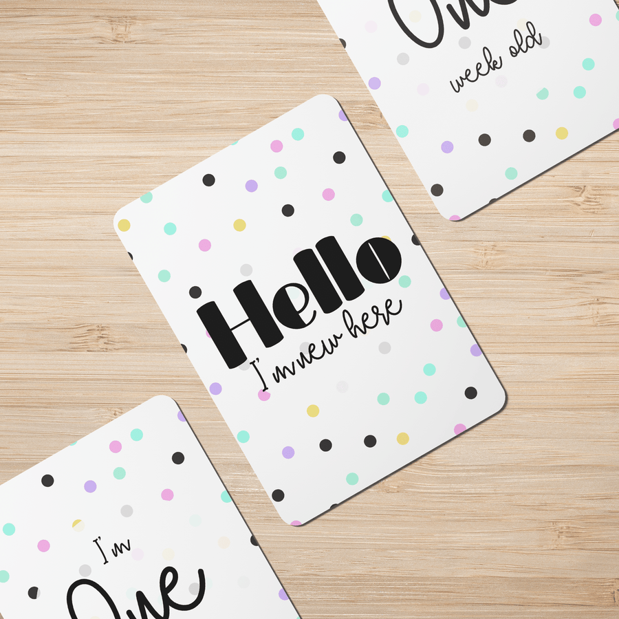 Twinkle Dots Baby Milestone Cards - Set of 25 - Twinkle and Giraffe Designs