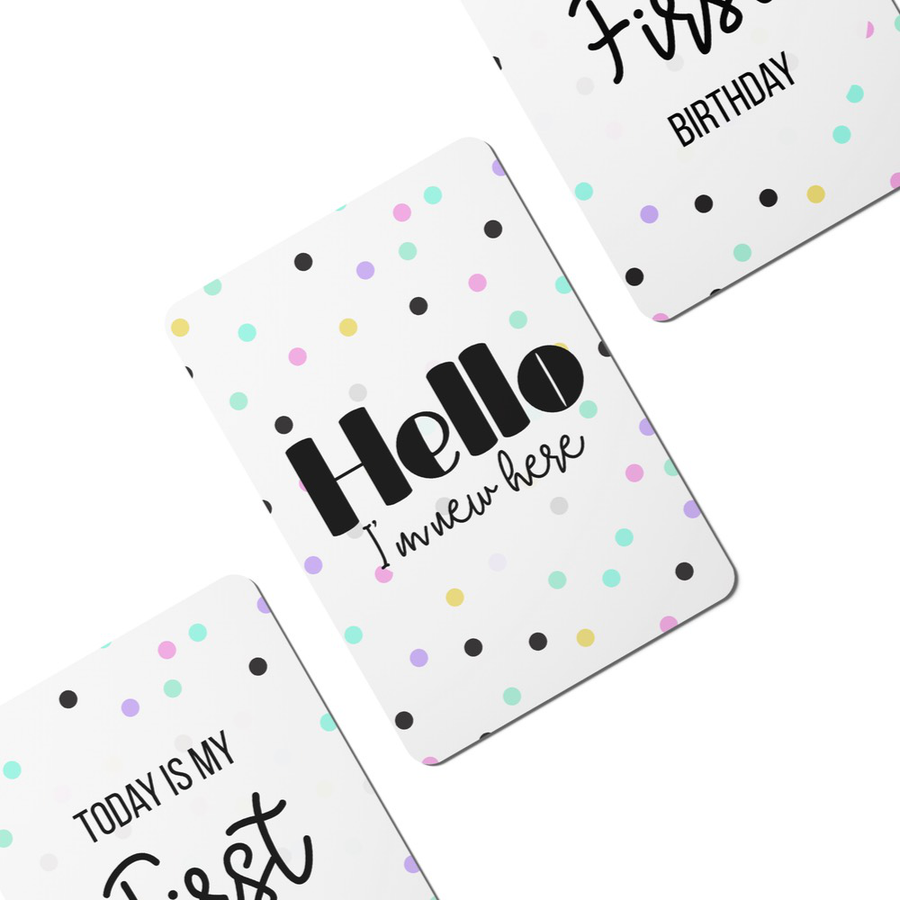 Twinkle Dots Baby Milestone Cards - Set of 25 - Twinkle and Giraffe Designs