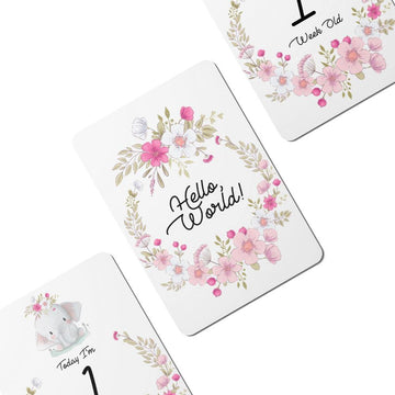 Twinkle Elephant Baby Milestone Cards - Set of 25 - Twinkle and Giraffe Designs