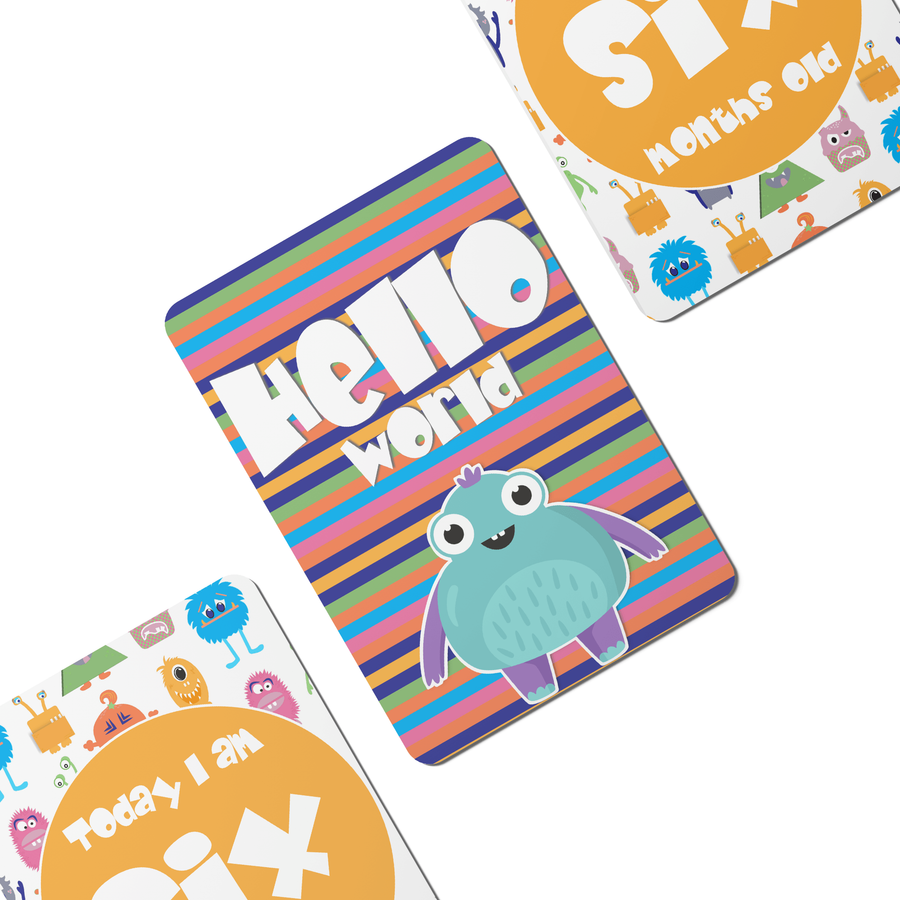Twinkle Monsters Baby Milestone Cards - Set of 25 - Twinkle and Giraffe Designs