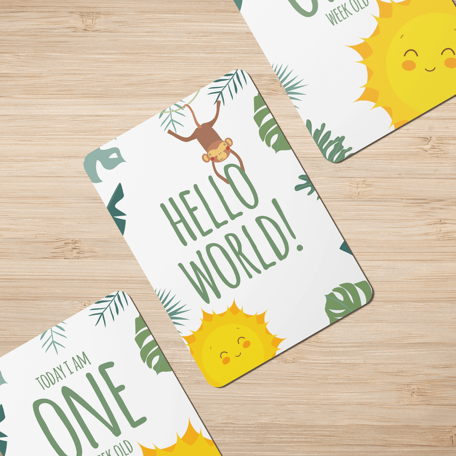 Twinkle Safari Baby Milestone Cards - Set of 25 - Twinkle and Giraffe Designs