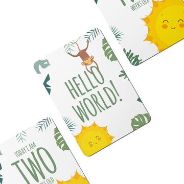 Twinkle Safari Baby Milestone Cards - Set of 25 - Twinkle and Giraffe Designs
