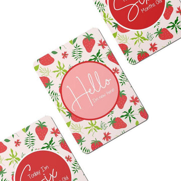 Twinkle Strawberry Baby Milestone Cards - Set of 25 - Twinkle and Giraffe Designs