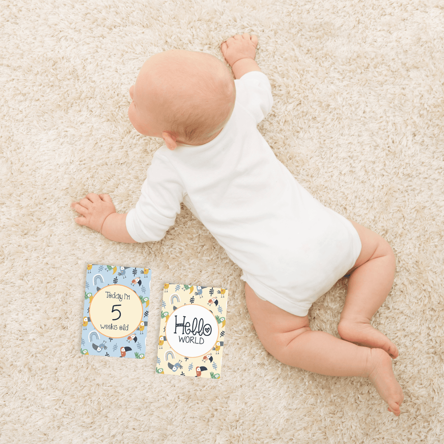 Twinkle Toucan Baby Milestone Cards - Set of 25 - Twinkle and Giraffe Designs