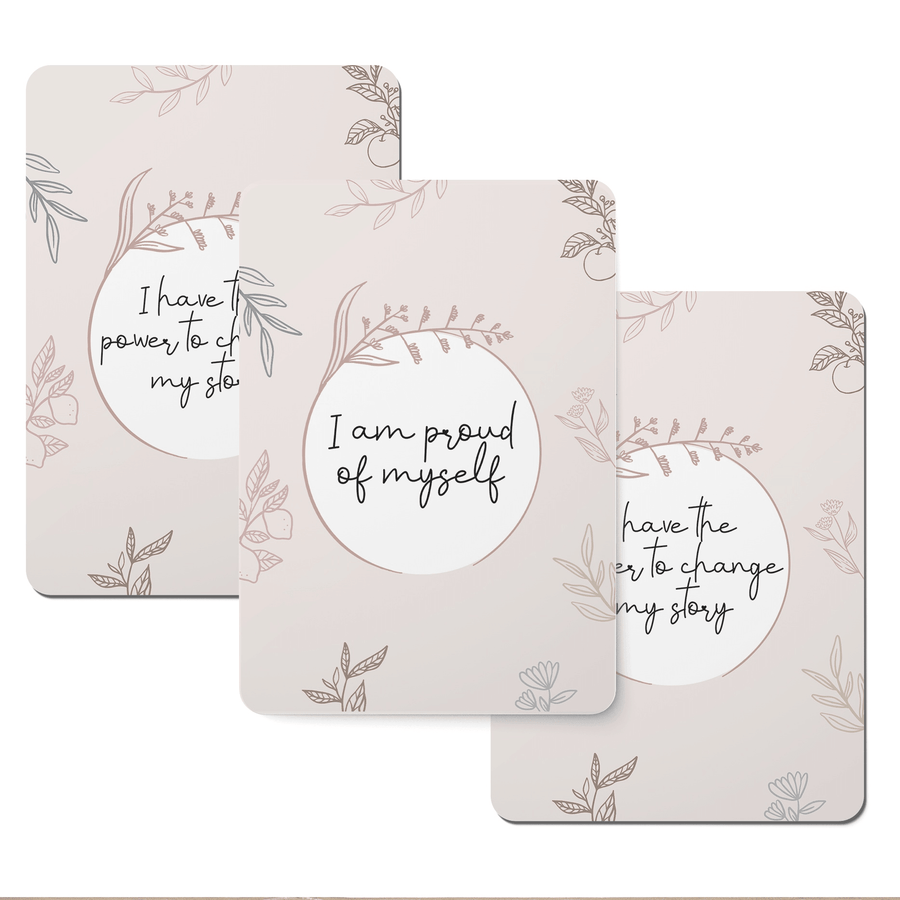 Vintage Floral Pattern Affirmation Cards - Set of 20 - Twinkle and Giraffe Designs