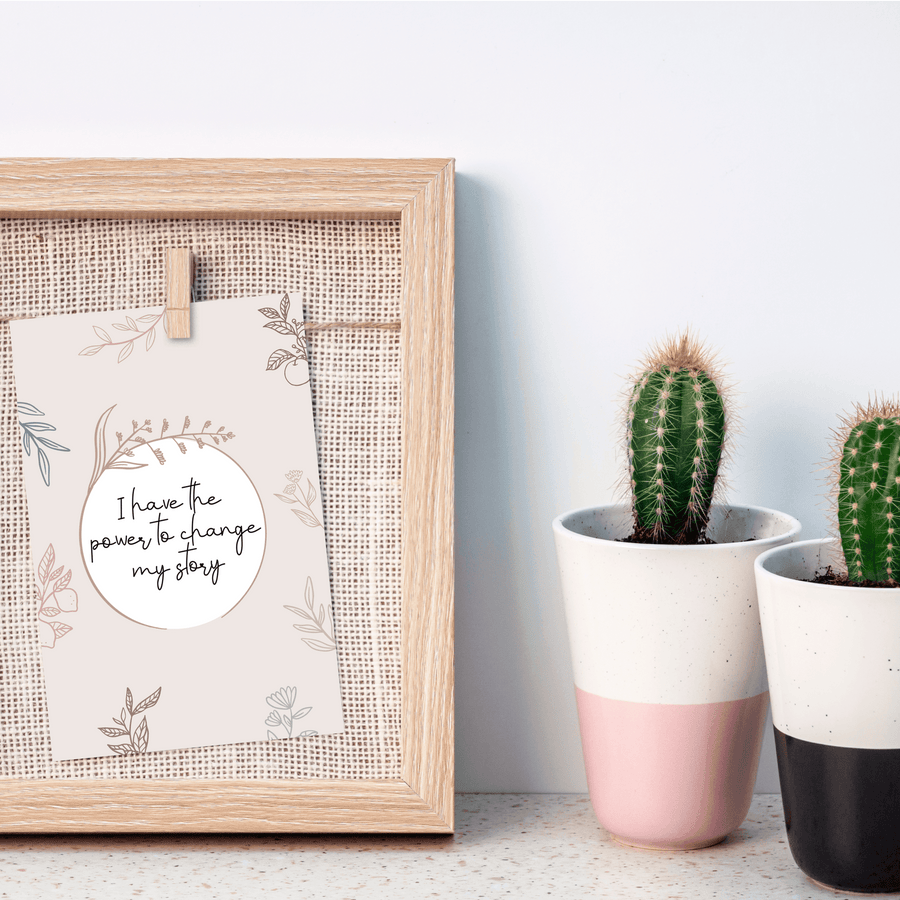 Vintage Floral Pattern Affirmation Cards - Set of 20 - Twinkle and Giraffe Designs