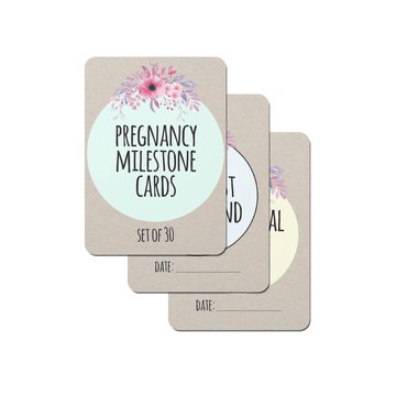 Watercolor Kraft Pregnancy Milestone Cards - Set of 30 - Twinkle and Giraffe Designs